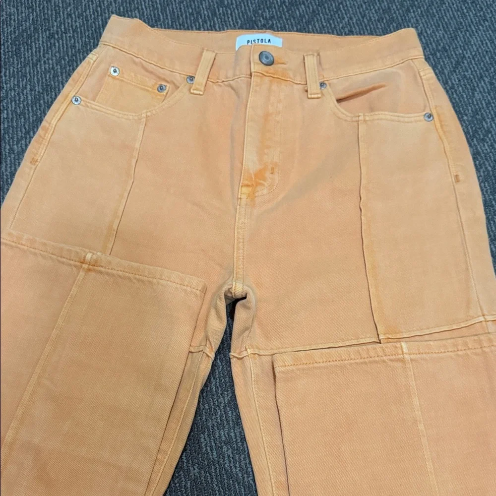 pistola Straight Leg Jeans in Peach orange/nectar - Picture 3 of 5